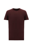 Koyu Bordo Bisiklet Yaka Slim Fit Dar Kesim T-shirt