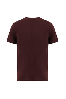 Koyu Bordo Bisiklet Yaka Slim Fit Dar Kesim T-shirt