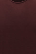 Koyu Bordo Bisiklet Yaka Slim Fit Dar Kesim T-shirt