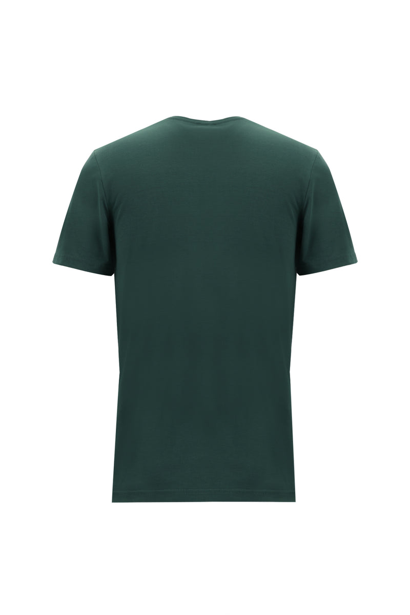 Koyu Yeşil Bisiklet Yaka Slim Fit Dar Kesim T-shirt