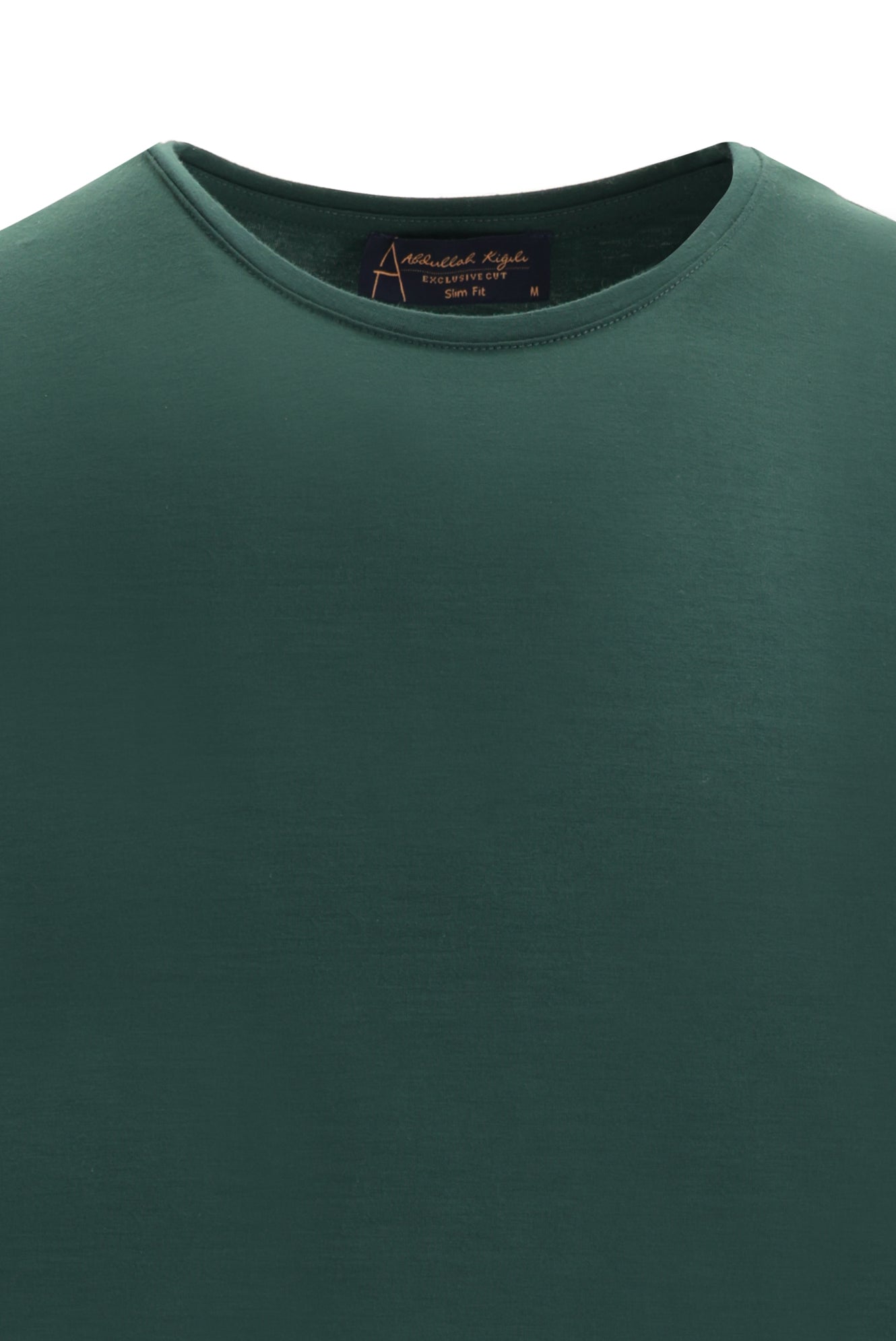 Koyu Yeşil Bisiklet Yaka Slim Fit Dar Kesim T-shirt