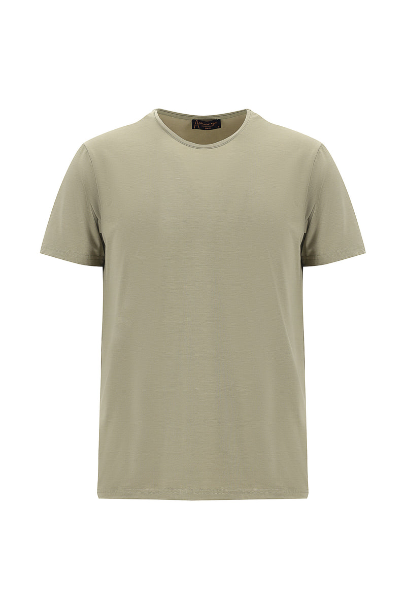 Orta Vizon Bisiklet Yaka Slim Fit Dar Kesim T-shirt-Abdullah Ki??l?