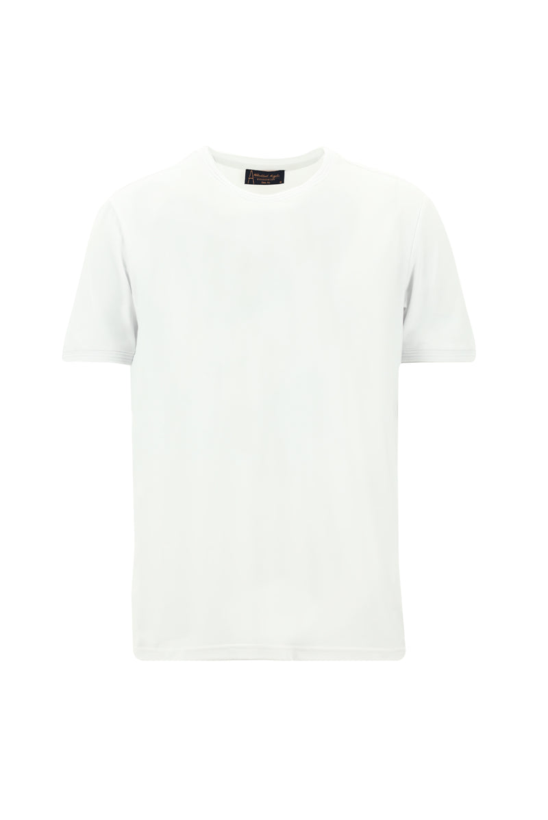 Beyaz Bisiklet Yaka Slim Fit Dar Kesim T-shirt