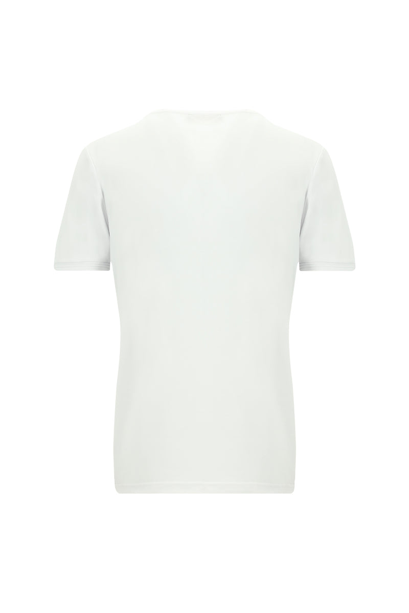 Beyaz Bisiklet Yaka Slim Fit Dar Kesim T-shirt