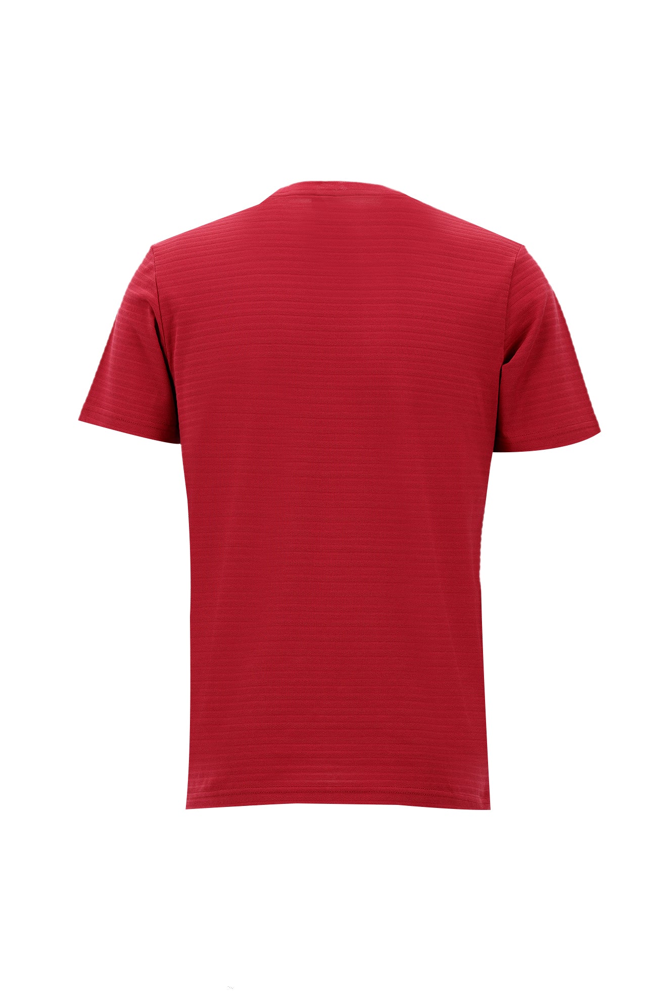 Vişne Bisiklet Yaka Slim Fit Dar Kesim Desenli Merserize Pamuk T-shirt