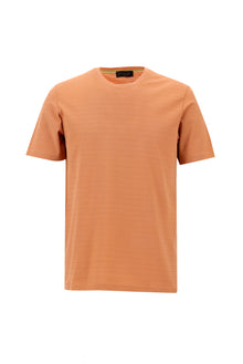 Melon Bisiklet Yaka Slim Fit Dar Kesim Desenli Merserize Pamuk T-shirt