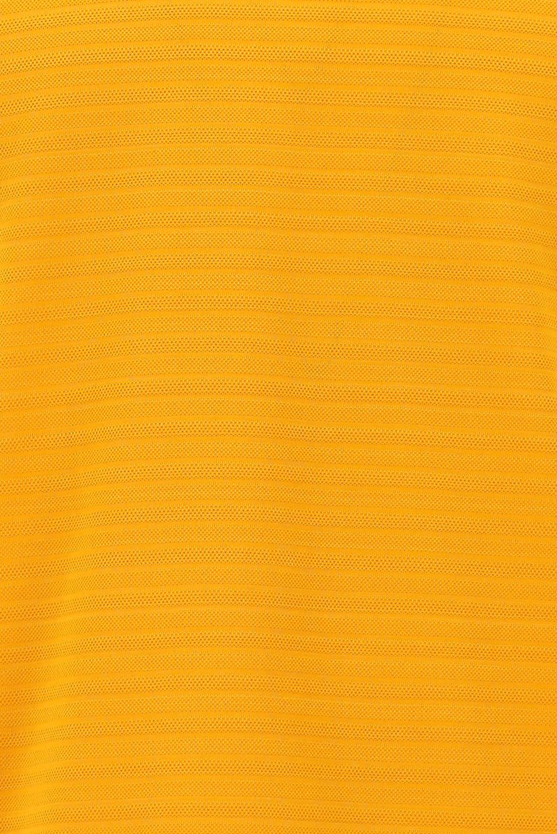 Açık Turuncu Bisiklet Yaka Slim Fit Dar Kesim Desenli Merserize Pamuk T-shirt