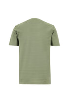 Yağ Yeşili-Olive Bisiklet Yaka Slim Fit Dar Kesim Desenli Merserize Pamuk T-shirt