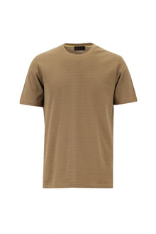 Orta Vizon Bisiklet Yaka Slim Fit Dar Kesim Desenli Merserize Pamuk T-shirt