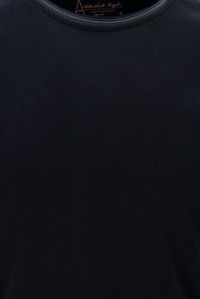 Orta Lacivert Bisiklet Yaka Slim Fit Dar Kesim Desenli T-shirt-Abdullah Ki??l?