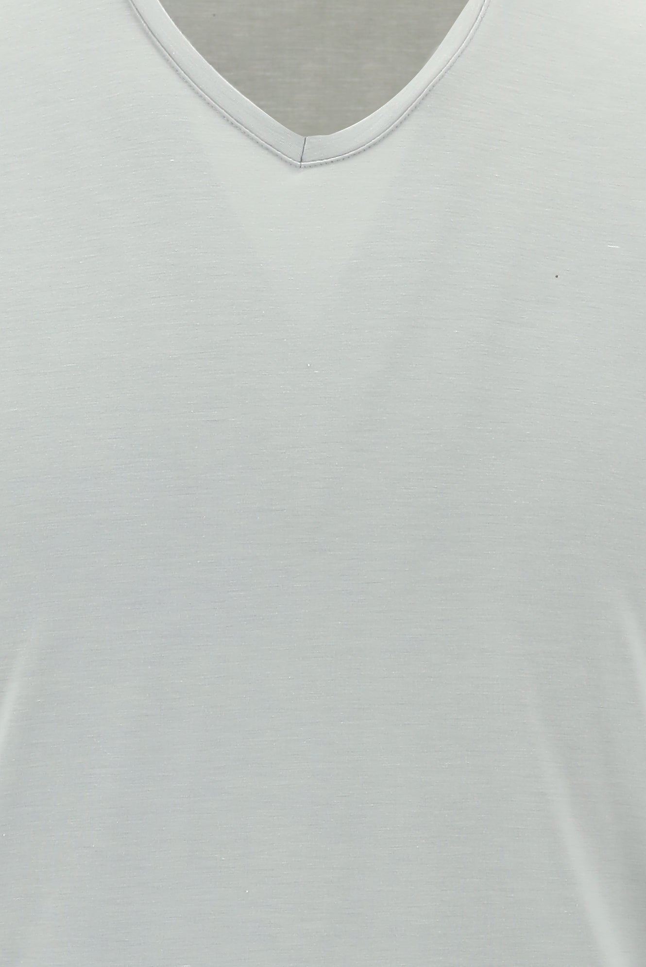 Orta Gri V Yaka Slim Fit Dar Kesim T-shirt