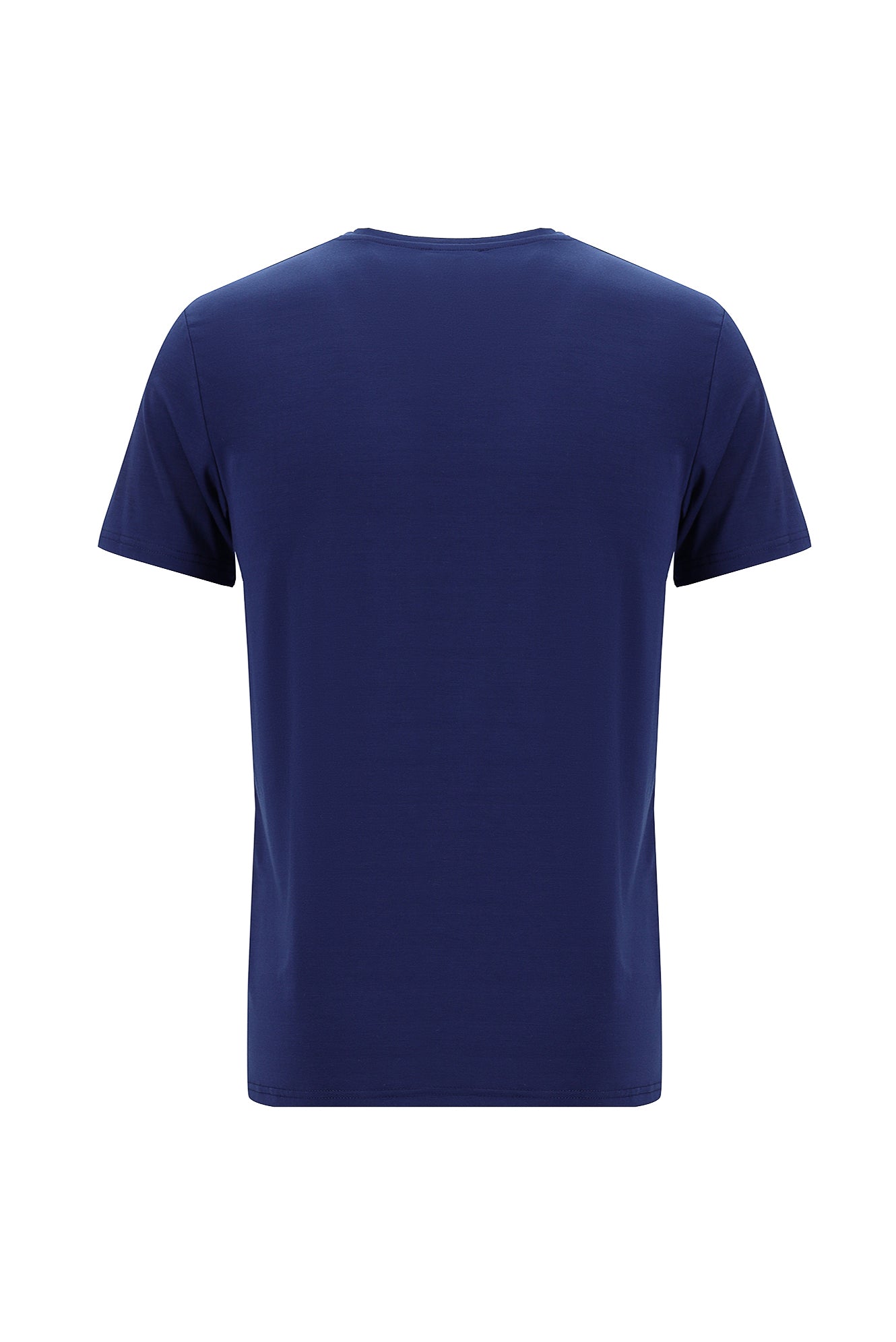 Orta Lacivert V Yaka Slim Fit Dar Kesim Süprem Likralı T-shirt