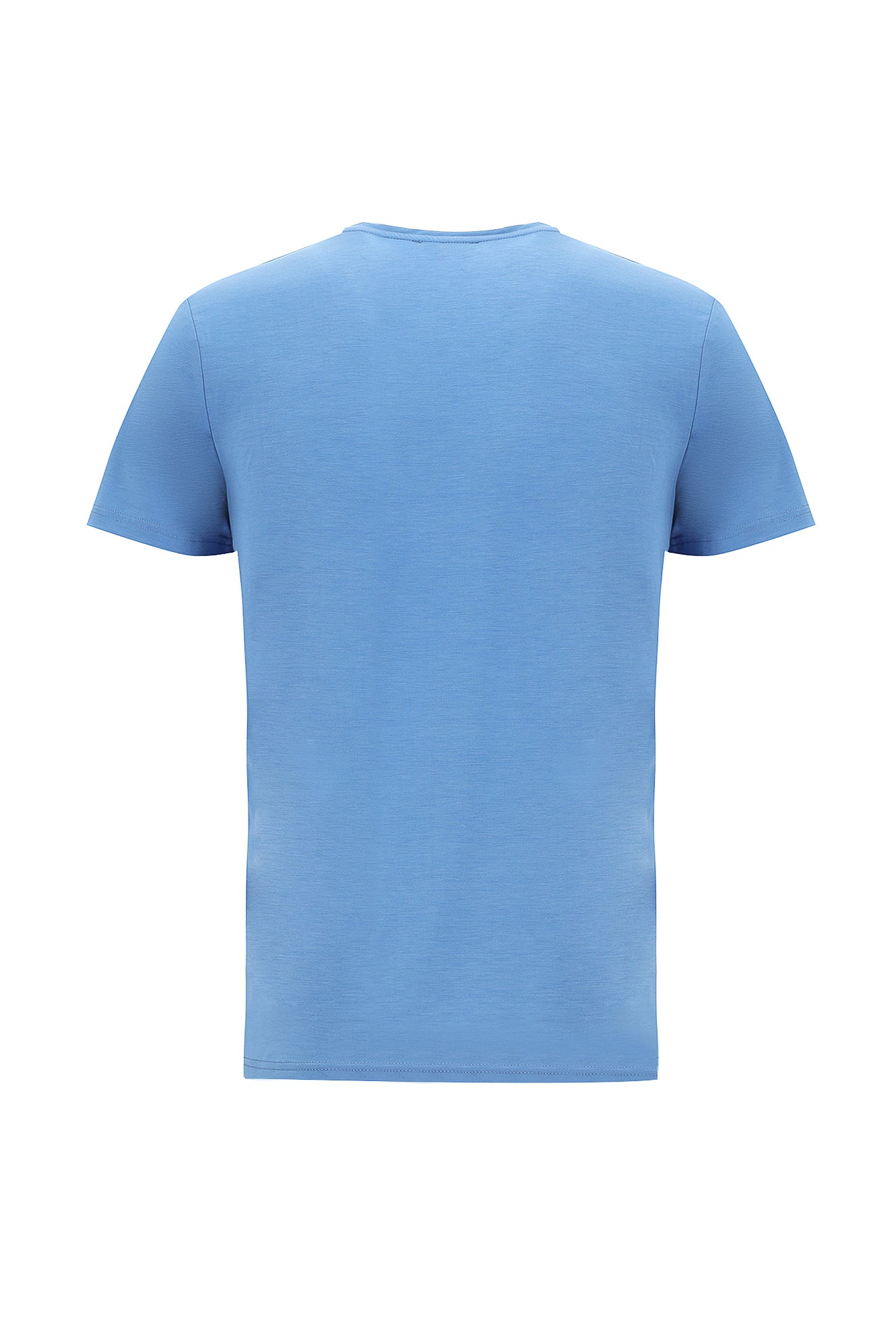 Havacı Mavi V Yaka Slim Fit Dar Kesim T-shirt