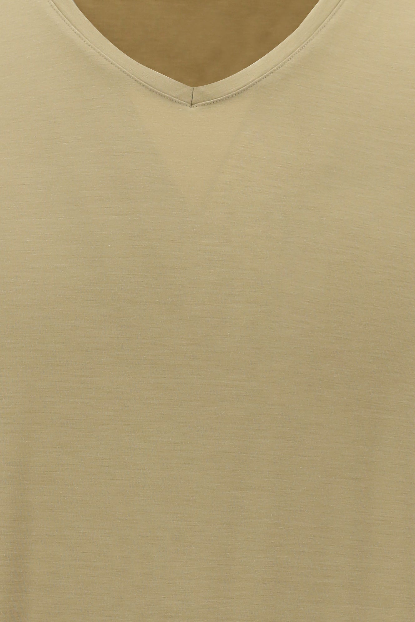 Orta Kahve V Yaka Slim Fit Dar Kesim T-shirt