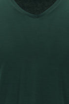 Koyu Yeşil V Yaka Slim Fit Dar Kesim Süprem Likralı T-shirt