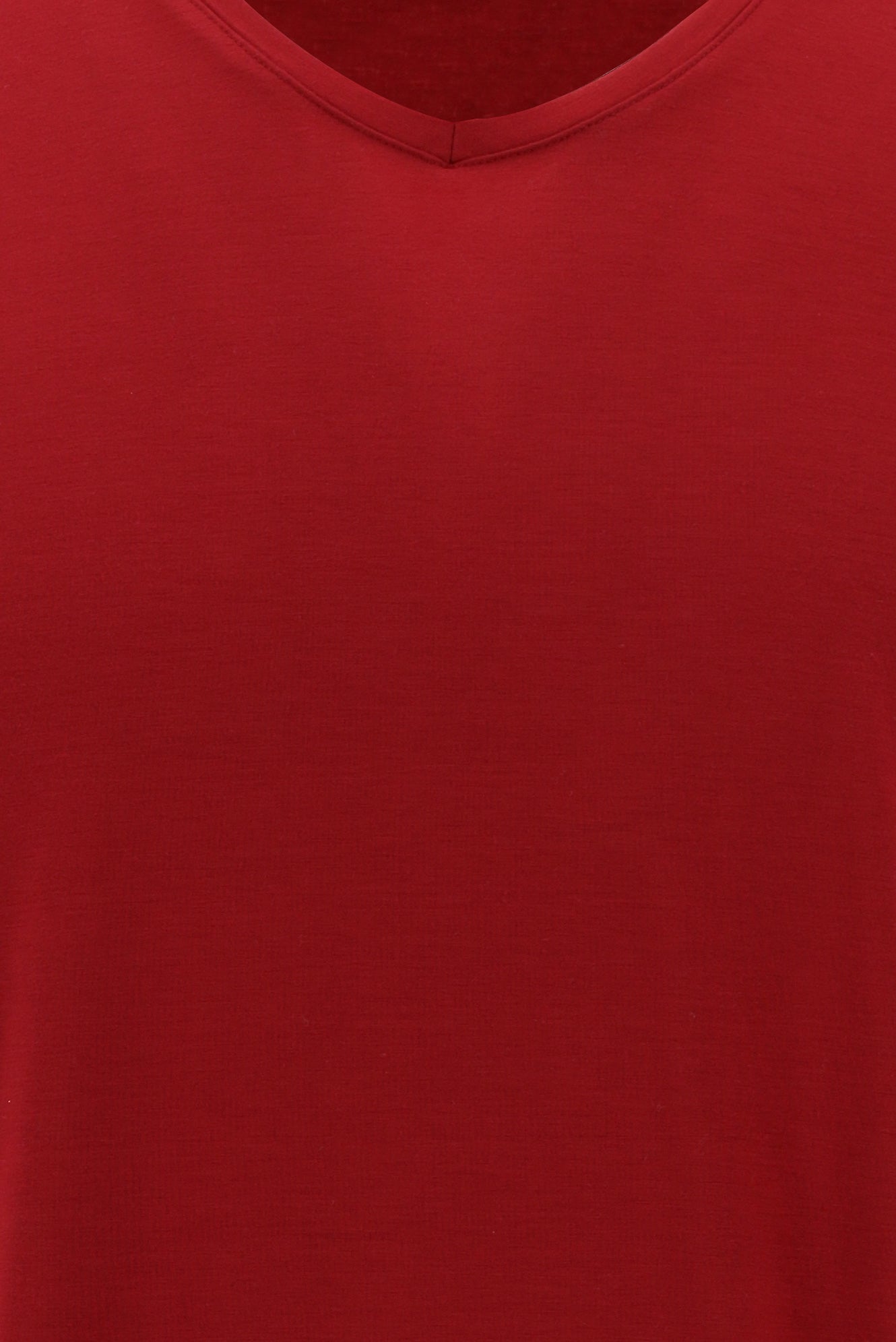Koyu Kırmızı V Yaka Slim Fit Dar Kesim T-shirt