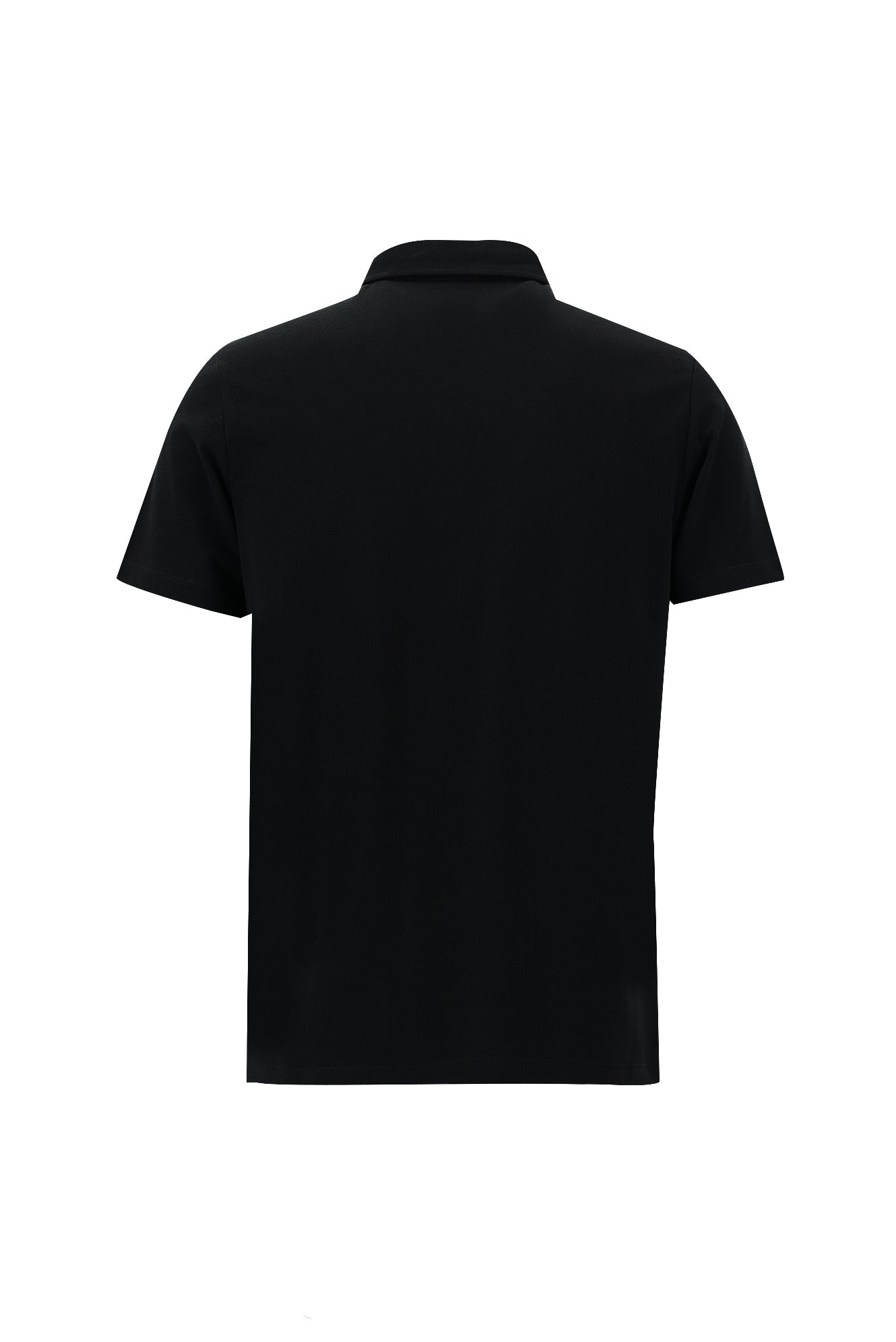 Siyah Polo Yaka Regular Fit Pamuk T-shirt