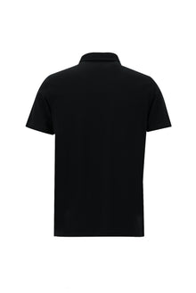 Siyah Polo Yaka Regular Fit Pamuk T-shirt-Abdullah Ki??l?
