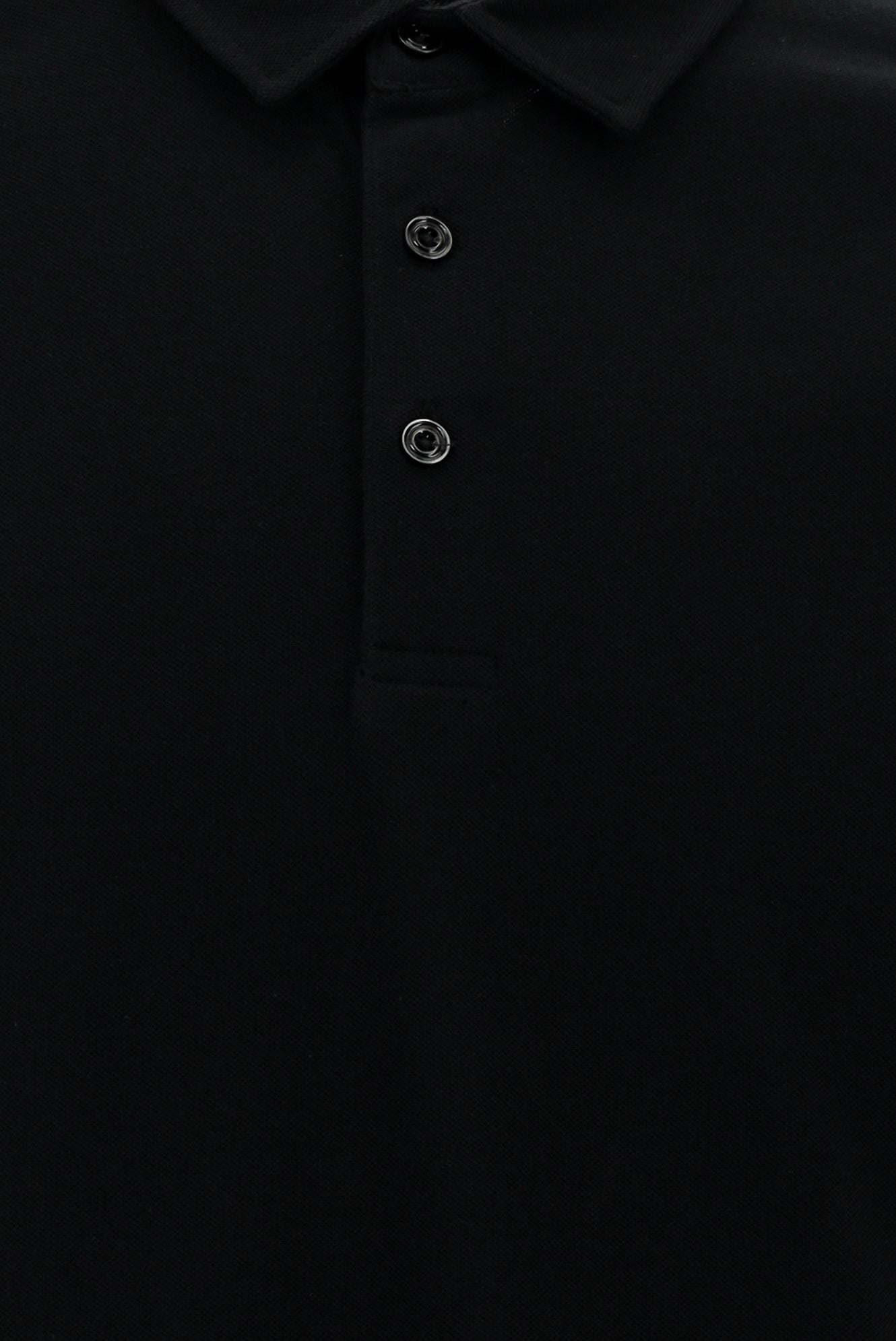Siyah Polo Yaka Regular Fit Pamuk T-shirt