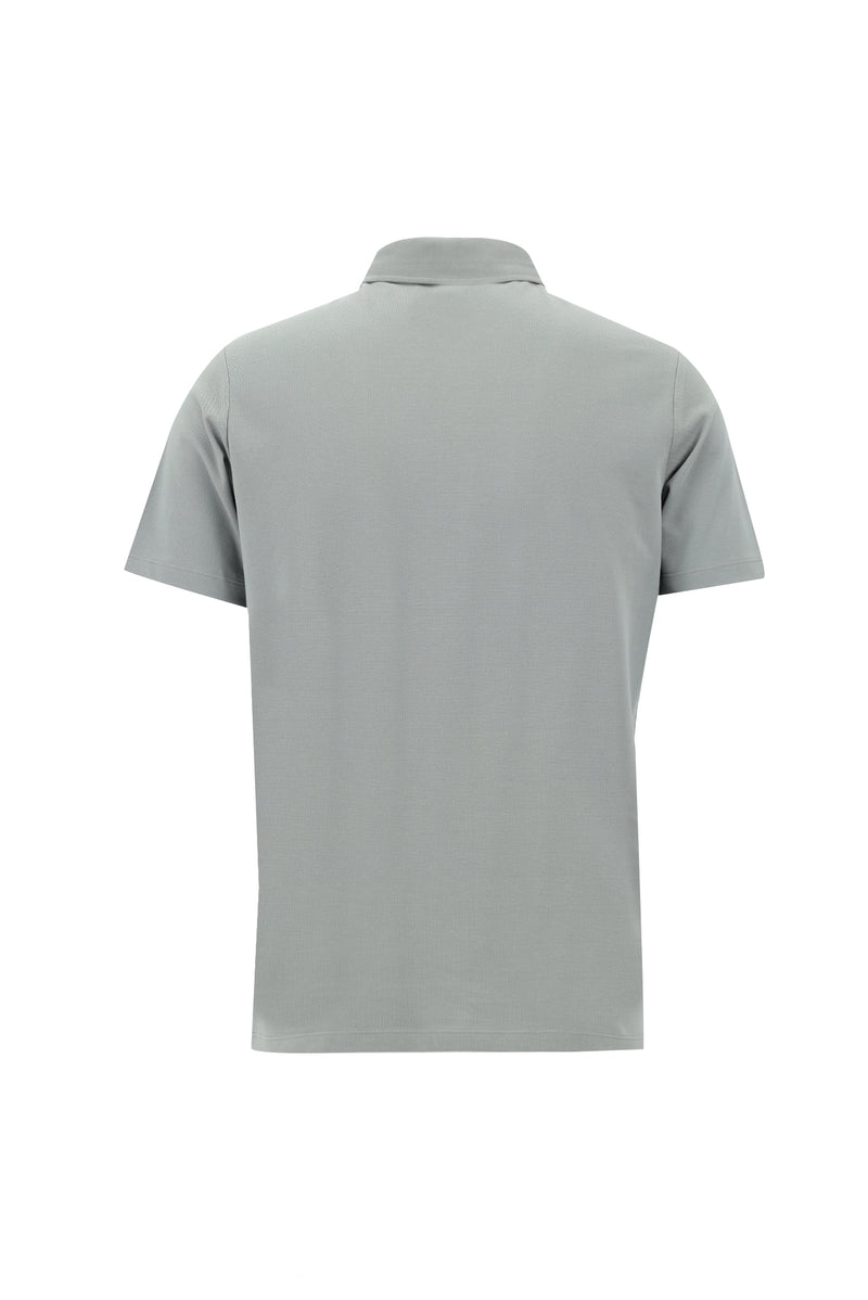 Bulut Gri Polo Yaka Regular Fit Pamuk T-shirt