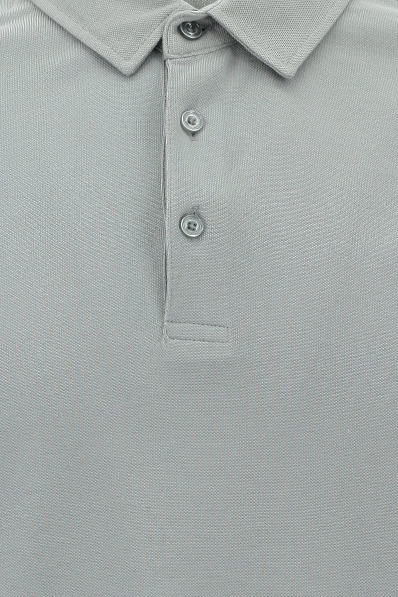 Bulut Gri Polo Yaka Regular Fit Pamuk T-shirt