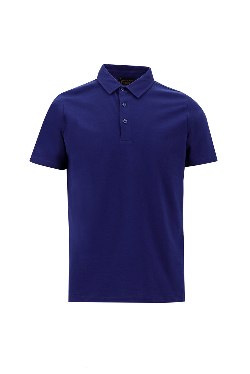 Orta Lacivert Polo Yaka Regular Fit Pamuk T-shirt