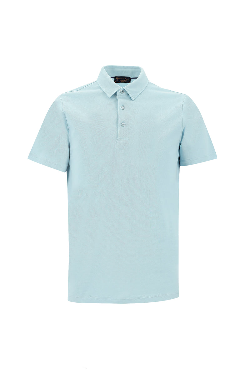 Açık Mavi Polo Yaka Regular Fit Pamuk T-shirt