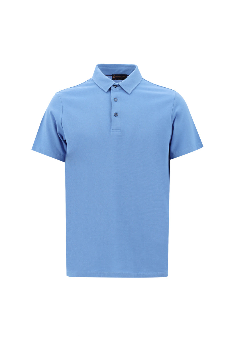 Havacı Mavi Polo Yaka Regular Fit Pamuk T-shirt