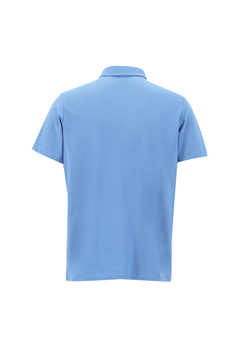 Havacı Mavi Polo Yaka Regular Fit Pamuk T-shirt