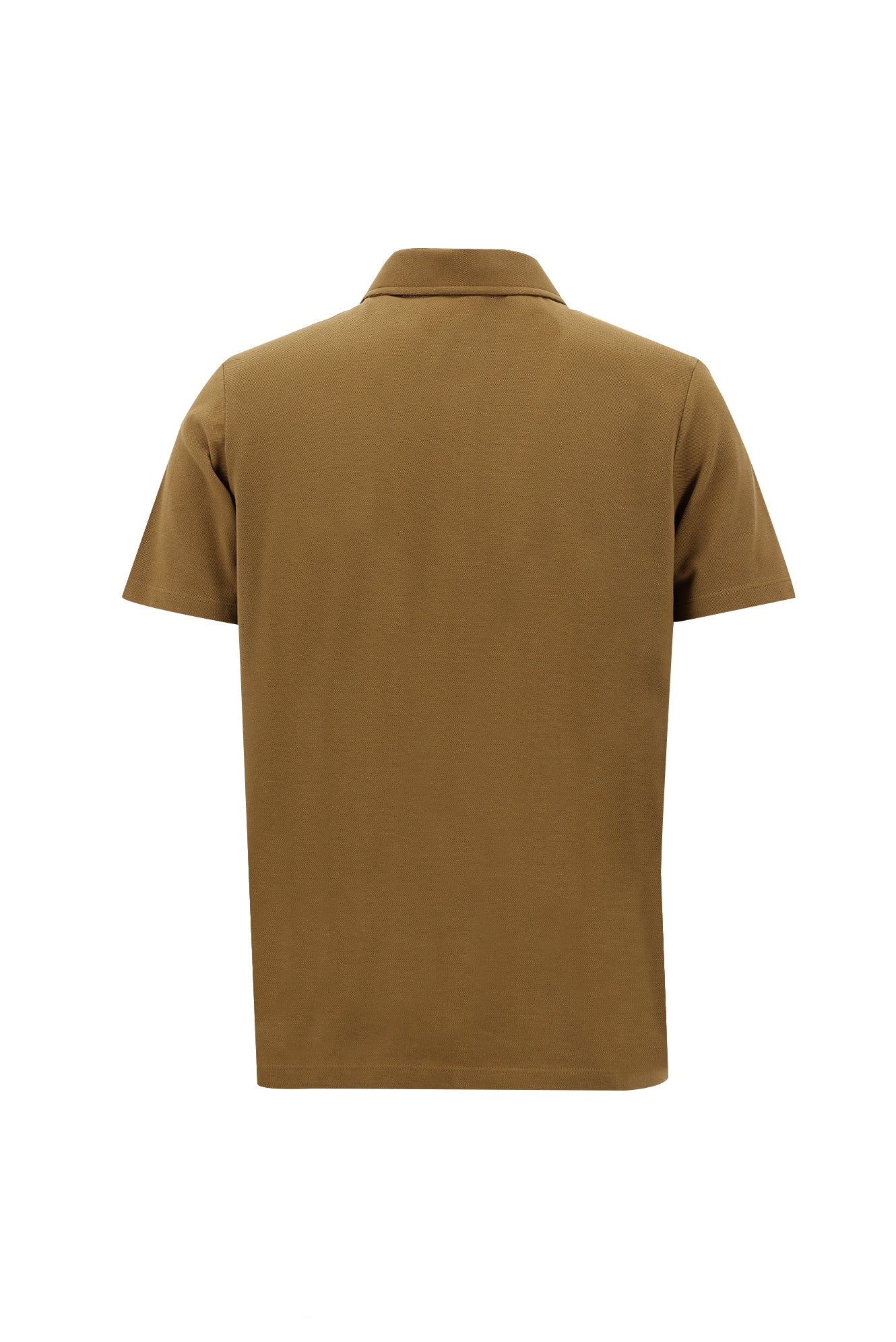 Orta Kahve Polo Yaka Regular Fit Pamuk T-shirt