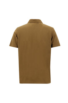 Orta Kahve Polo Yaka Regular Fit Pamuk T-shirt