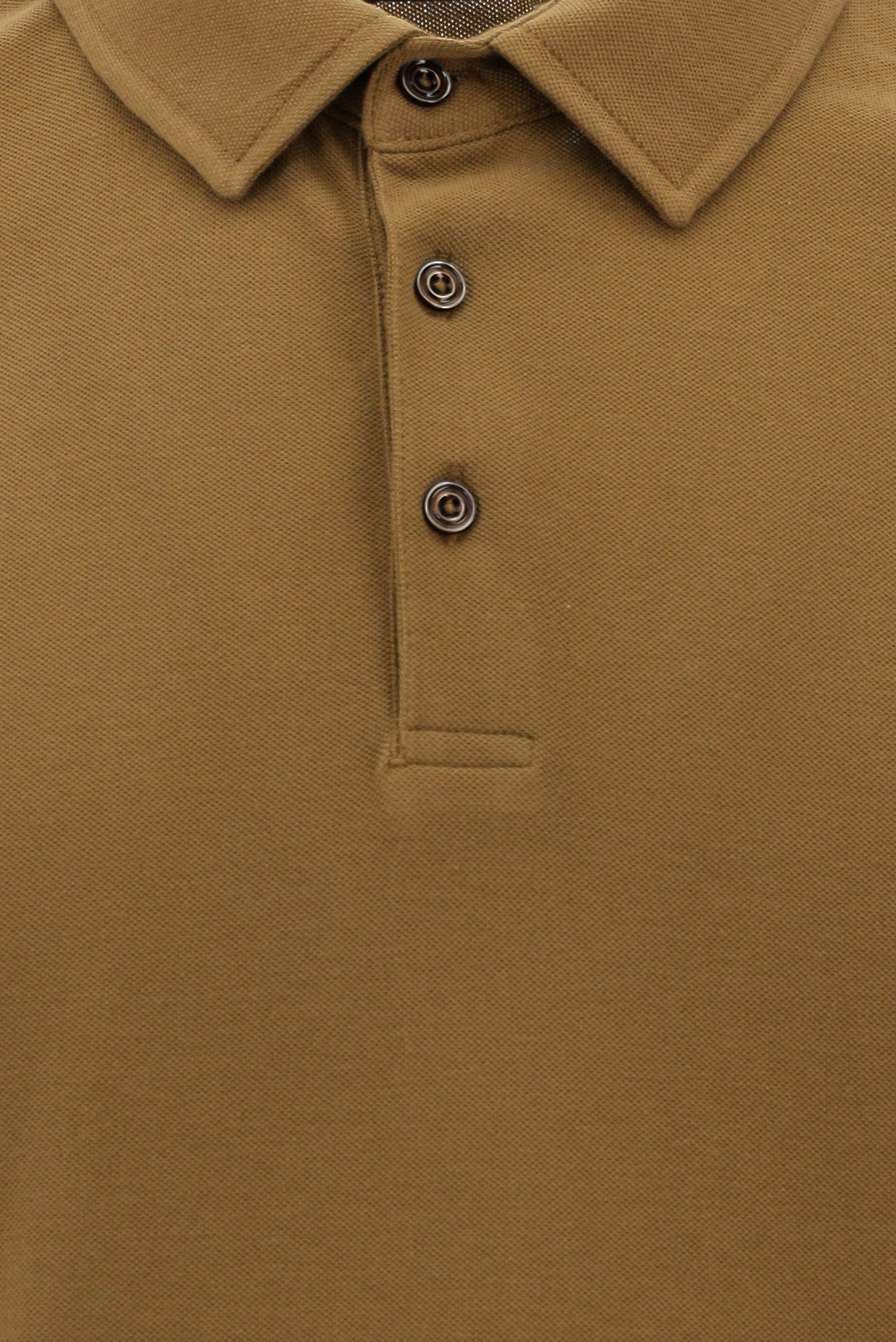 Orta Kahve Polo Yaka Regular Fit Pamuk T-shirt