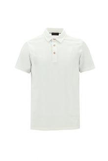 Kırık Beyaz Polo Yaka Regular Fit Pamuk T-shirt