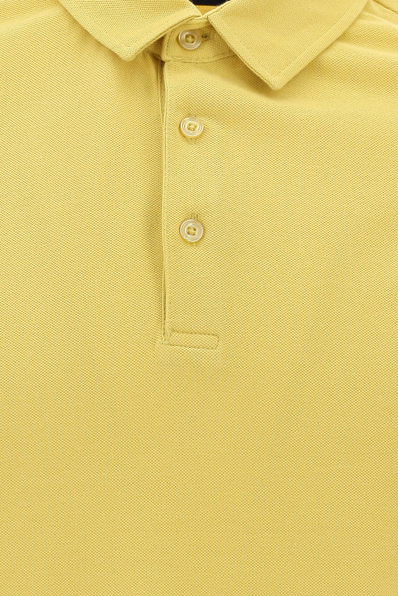 Sarı Polo Yaka Regular Fit Pamuk T-shirt