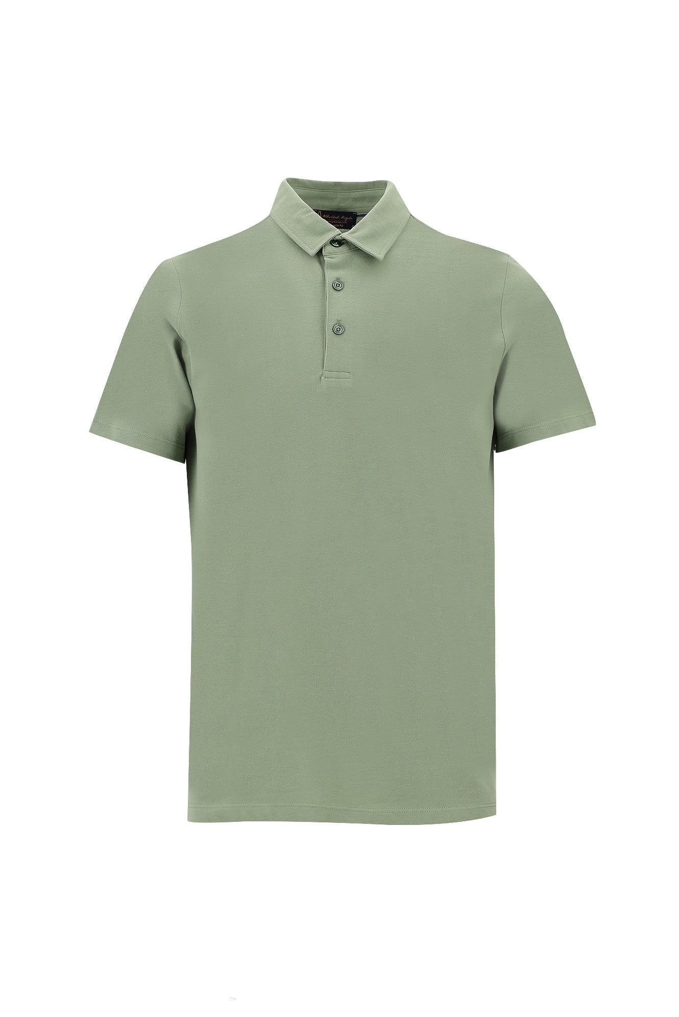 Orman Yeşili Polo Yaka Regular Fit Pamuk T-shirt