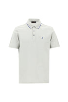 Açık Gri Polo Yaka Regular Fit Nakışlı Merserize Pamuk T-shirt