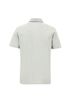 Açık Gri Polo Yaka Regular Fit Nakışlı Merserize Pamuk T-shirt