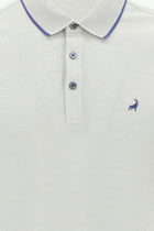 Açık Gri Polo Yaka Regular Fit Nakışlı Merserize Pamuk T-shirt