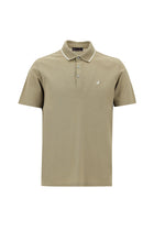 Koyu Bej Polo Yaka Regular Fit Nakışlı Merserize Pamuk T-shirt