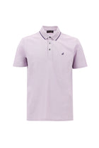 Lila Polo Yaka Regular Fit Nakışlı Merserize Pamuk T-shirt
