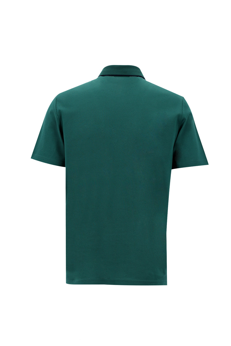 Nefti Polo Yaka Regular Fit Nakışlı Merserize Pamuk T-shirt