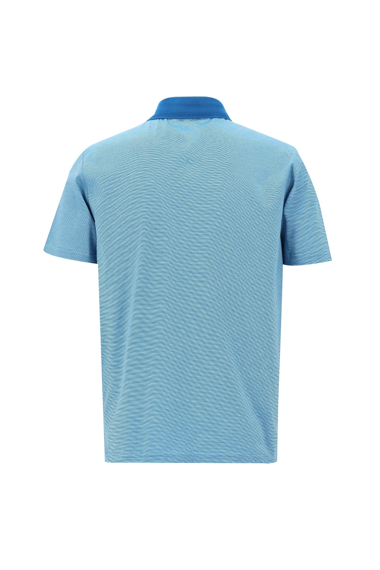 Aqua Mavisi Polo Yaka Regular Fit Nakışlı Merserize Pamuk T-shirt