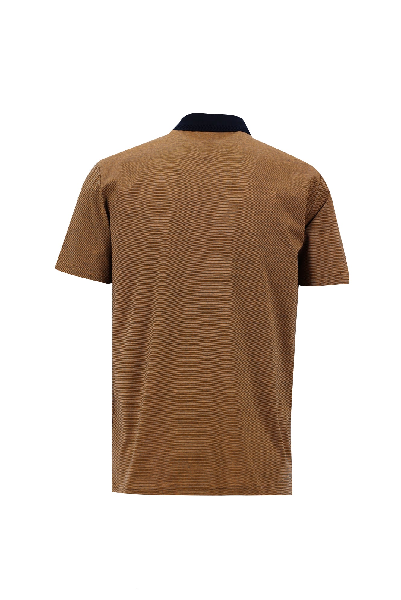 Orta Turuncu Polo Yaka Regular Fit Nakışlı Merserize Pamuk T-shirt