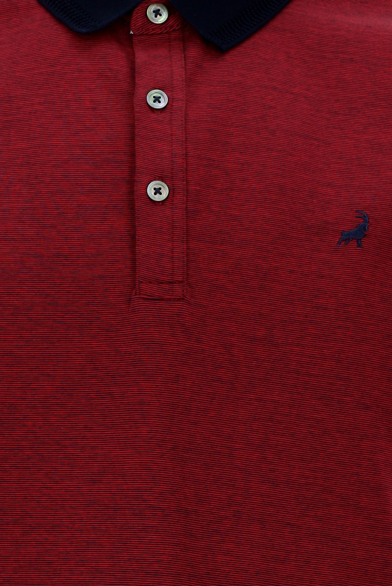 Nar Çiçeği Polo Yaka Regular Fit Nakışlı Merserize Pamuk T-shirt