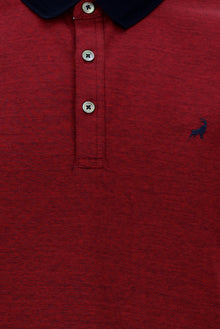 Nar Çiçeği Polo Yaka Regular Fit Nakışlı Merserize Pamuk T-shirt