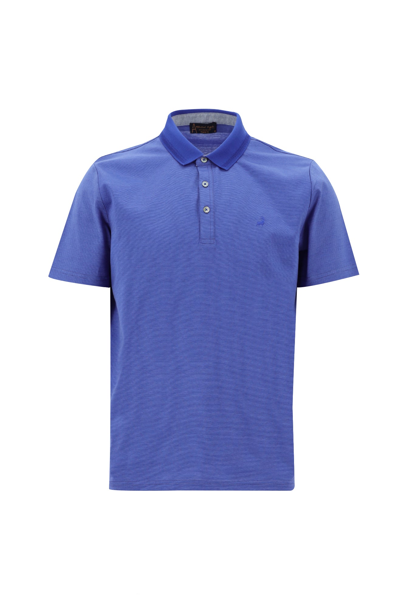Orta Mor Polo Yaka Regular Fit Nak??l? Merserize Pamuk T-shirt-Abdullah Ki??l?