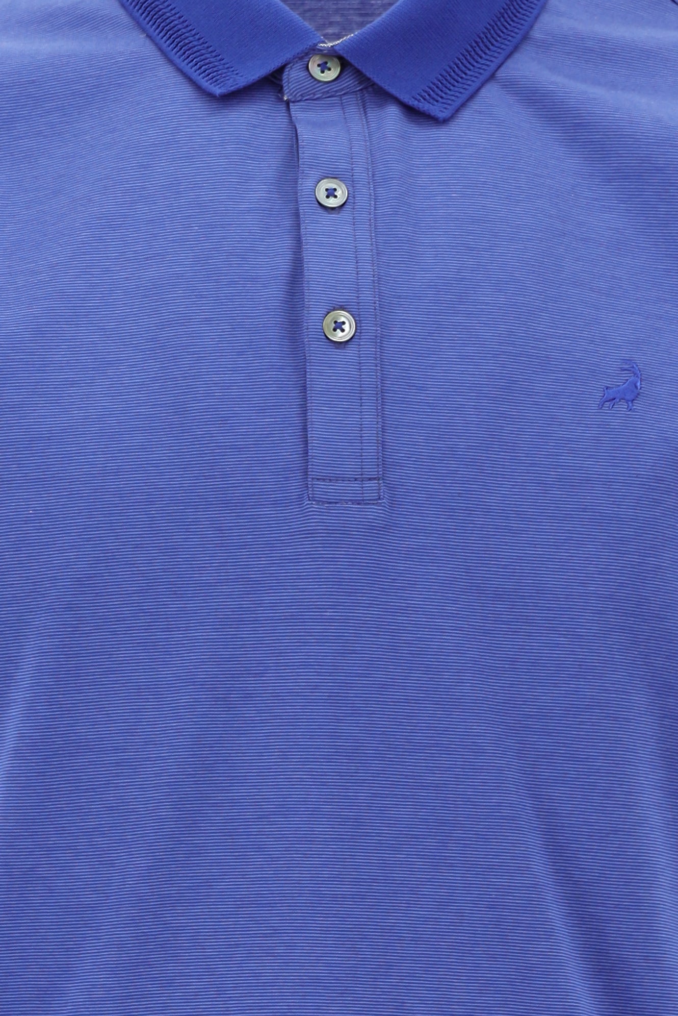 Orta Mor Polo Yaka Regular Fit Nakışlı Merserize Pamuk T-shirt