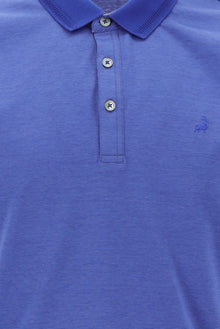 Orta Mor Polo Yaka Regular Fit Nakışlı Merserize Pamuk T-shirt