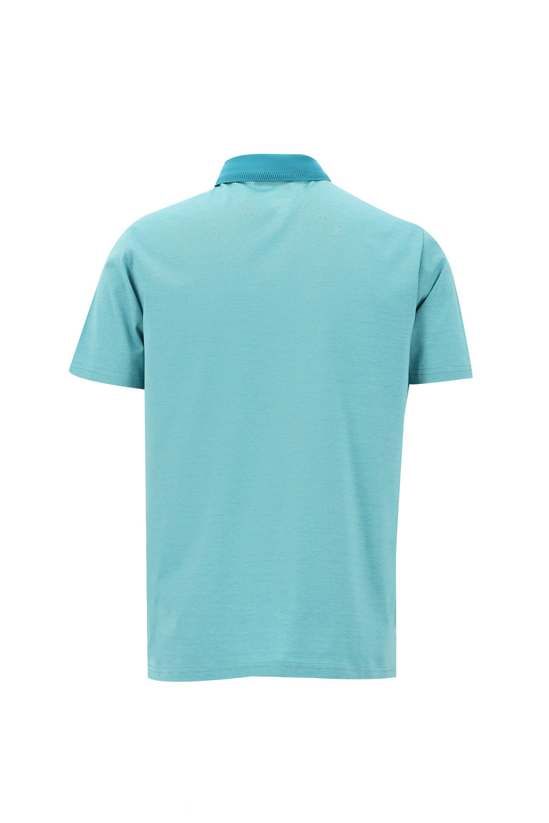 Koyu Turkuaz Polo Yaka Regular Fit Nakışlı Merserize Pamuk T-shirt