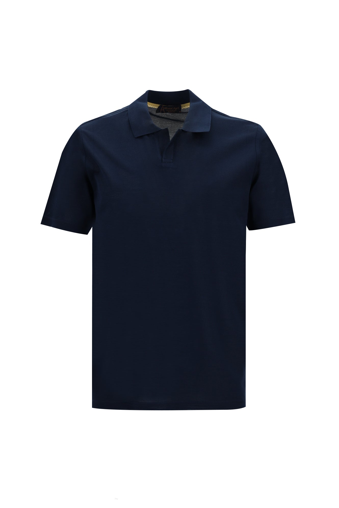Orta Lacivert Polo Yaka Regular Fit Merserize Pamuk T-shirt